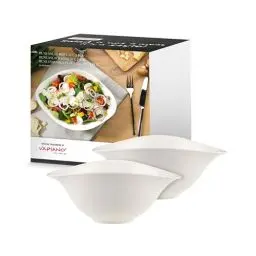 Produktbild: Villeroy & Boch – Vapiano Salatschalen-Set 2 Teilig, Salatteller, Servierschüsseln, Keramik Schalen, Bowl, Porzellanschüsseln, Premium Porzellan, Spülmaschinenfest, Mikrowellensicher, Weiß