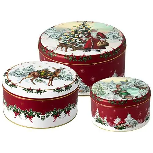 Produktbild: Villeroy & Boch – Winter Collage Accessoires Gebäckdosen Set 3 Teilig Weihnachten, Dosen, Keksdosen, Weihnachtsdosen, Weihnachtsgebäckdosen, Blechdosen, Nostalgische Weihnachtsdeko, Plätzchendosen