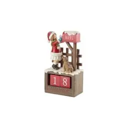 Produktbild: Villeroy & Boch – Winter Collage Figurine Weihnachten Kalendermädchen Bunt, Weihnachtsdeko Innen Kalender Toys, Countdown Weihnachten, Deko Weihnachten, Kunststoff, Polyresin
