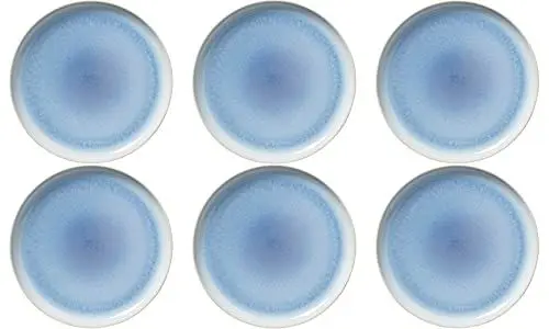 Produktbild: Villeroy & Boch like. by Crafted Blueberry Frühstücksteller 6er Set, 21 cm, Kleiner Teller mit Reaktivglasur, Premium Porzellan, Türkis, 19-5169-2640