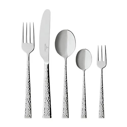 Produktbild: Villeroy & Boch – Blacksmith Besteckset 30 tlg. Silber/Platin, Spülmaschinenfest, Rostfrei, Besteck Set 30 teilig, Essbesteck, Gabel, Messer, Löffel, Essbesteck Set, Edelstahl