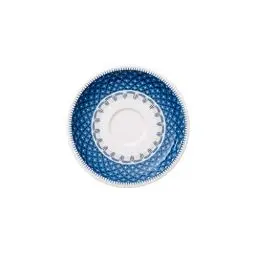 Produktbild: Villeroy und Boch Casale Blu Mokka-/Espresso-Untertasse, 12 cm, Premium Porzellan, Weiß/Blau
