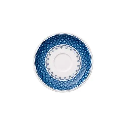 Produktbild: Villeroy und Boch Casale Blu Mokka-/Espresso-Untertasse, 12 cm, Premium Porzellan, Weiß/Blau