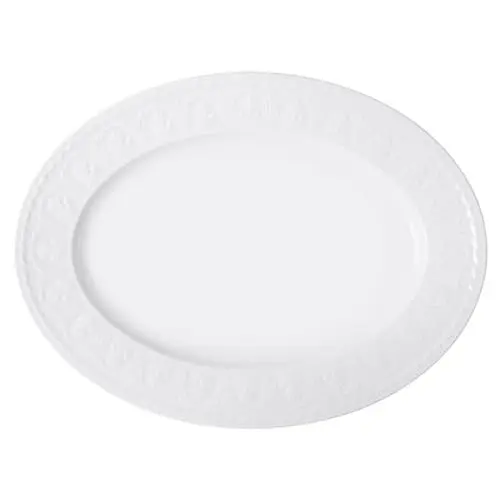 Produktbild: Villeroy und Boch Cellini Ovale Servierplatte, Premium Porzellan, Weiß