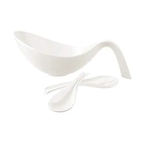 Produktbild: Villeroy und Boch Flow Salat-Set, 3-teilig, Premium Porzellan, Weiß