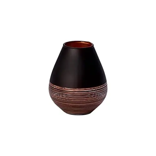Produktbild: Villeroy und Boch Manufacture Swirl Vase Soliflor, 12,2 cm, Kristallglas, Schwarz/Bronze