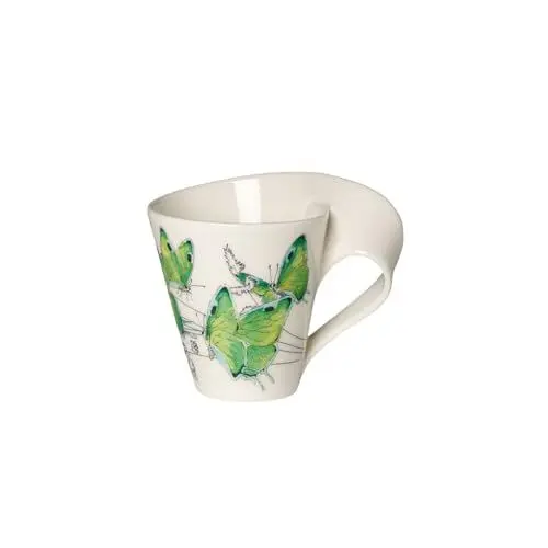Produktbild: Villeroy & Boch NewWave Caffè Kaffeebecher Deep Green Hairstreak, 300 ml, Höhe: 11 cm, Premium Porzellan, Grün