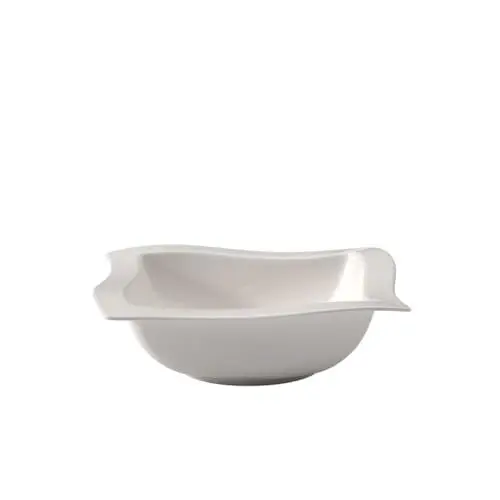 Produktbild: Villeroy und Boch NewWave Schüssel, Schale für Salate und Beilagen, eckige Form, Premium Porzellan, spülmaschinen- und mikrowellengeeignet, weiß, 25 cm
