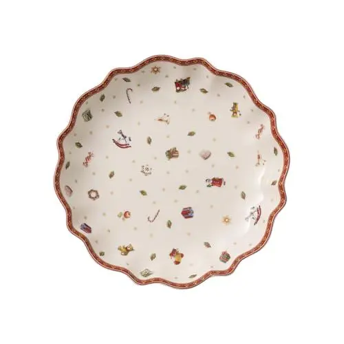 Produktbild: Villeroy & Boch – Toy's Delight Servierschale Rot und Weiß, Mikrowellensicher, Weihnachtsgeschirr Toys, Schüssel Weihnachten, Weihnachtliche Bowl, Salatschüssel, Premium Porzellan