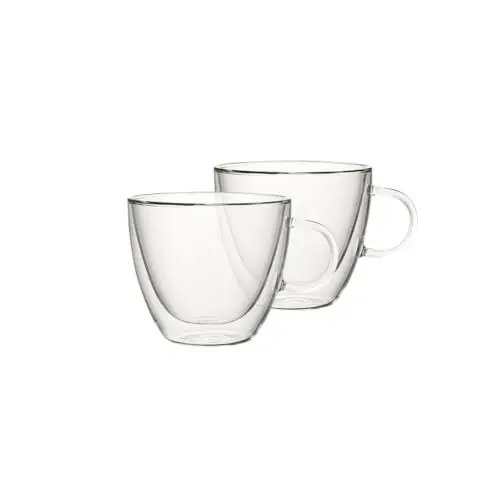 Produktbild: Villeroy & Boch - Artesano Hot und Cold Beverages Tasse L Set, 2 tlg., 420 ml, 9,5 cm, Borosilikatglas, spülmaschinen-, mikrowellengeeignet
