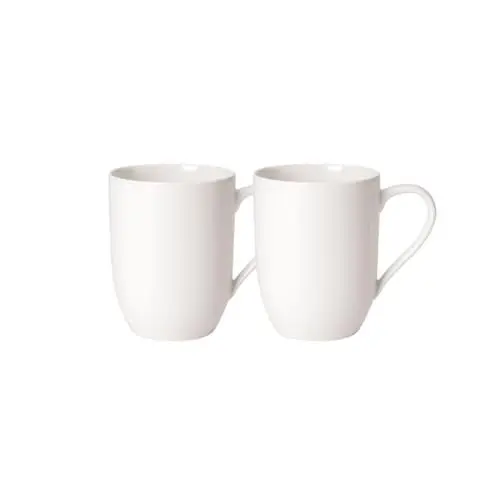 Produktbild: Villeroy und Boch - For Me Kaffeetassen 340 ml, das Allround-Talent, Premium Porzellan, spülmaschinen-, mikrowellengeeignet, weiß, 2 Stück (1er Pack)