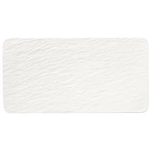 Produktbild: Villeroy & Boch - Manufacture Rock blanc Servierplatte rechteckig, weiße Präsentationsplatte für Fleisch, Fisch und Gemüse, Premium Porzellan