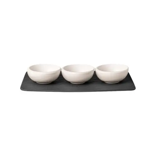 Produktbild: Villeroy & Boch - NewMoon Set Dipschälchen, Schüsselchen-Set für Dips und Fingerfood, 4tlg., Premium Porzellan, weiß, spülmaschinengeeignet