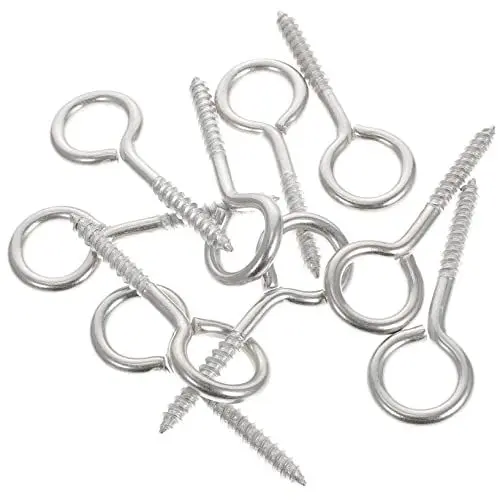 Produktbild: VILLFUL Starke Ösenschrauben Aus Metall Bolzenhaken 10 Stück Selbstschneidende Schrauben Wandhalterung Für Kabel