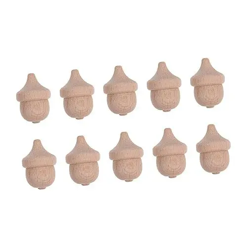 Produktbild: VILLFUL 10 Stück Unlackierte Holz-eicheln Diy-ornamente Unbemalte Bastelspielzeug