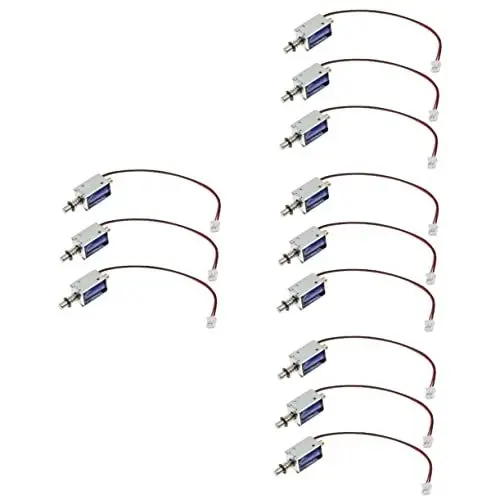 Produktbild: VILLFUL 12stücke Push-Pull Elektromagnet Dc Offener Rahmen Linearbewegung Plunger Mit Feder-rückführung Für Verkaufsautomaten Und Haushaltsgeräte