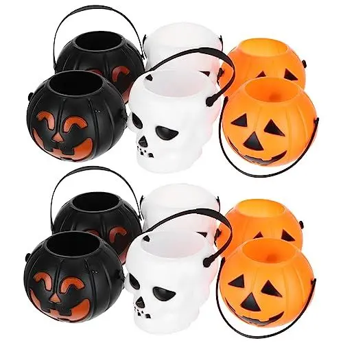 Produktbild: VILLFUL -beleuchtete Halloween-kürbisse Laternen 18 Stück Süßigkeiteneimer Für Jungen Und Mädchen Griff Für Halloween-Dekorationen