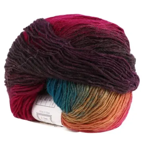 Produktbild: VILLFUL 1 Rolle Buntes Baumwoll-polyestergarn Gefärbtes Handstrickgarn Für Häkeldecken Mützen Schals Und Kostüme
