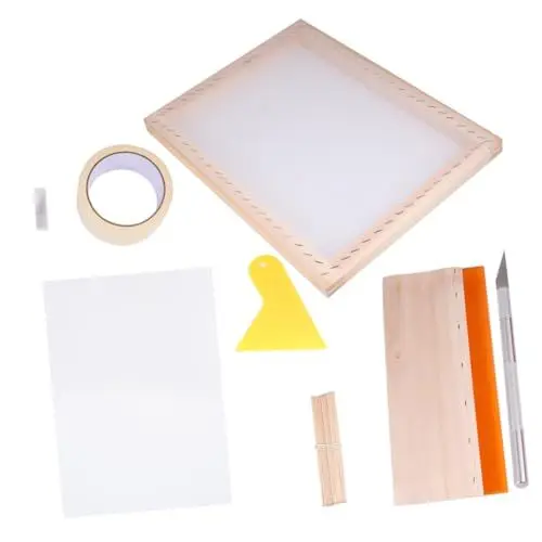 Produktbild: VILLFUL 1 Satz DIY-Druckwerkzeuge Siebdruck-Bildschirm transparente Bluse Siebdruckrahmen Screen Printing kit Inkjet-Transparentfolie Siebdruck-Kit Shirt Suite Druckerpresse Segeltuch