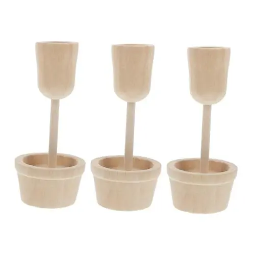 Produktbild: VILLFUL 1 Satz Diy Holzblumen Bastelset mit Blumentopf für Malen und Gestalten für Gartenbildung und Wohnraumdekoration