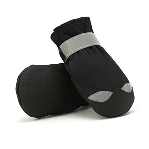 Produktbild: VILLFUL 1 Satz Haustier wasserdichte Schuhe hundeschuhe Paws pfotenschutz Hund Anti-Rutsch-Sohle Welpe Anti-Rutsch-Sohle Schneestiefel Hundestiefel Rutschfester Pfotenschutz Hündchen Nylon