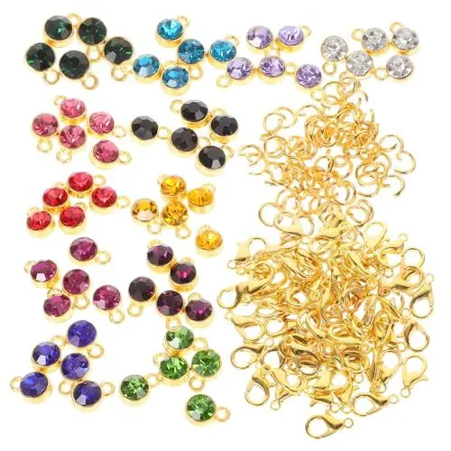 Produktbild: VILLFUL 1 Satz Mit Edelstein-charms Und Kristall-anhängern Für Schmuckherstellung Zubehör Zum Basteln Von Ohrringen Anhängern Und Armbändern