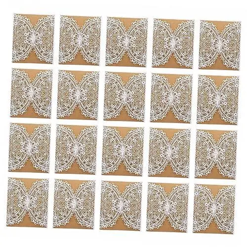 Produktbild: VILLFUL 20 Stück Hochzeitseinladungskarten Im Europäischen Stil Geschenkkarten Umschläge Leere Grußkarten Für Hochzeit Babyparty Abschlussfeier Brautparty