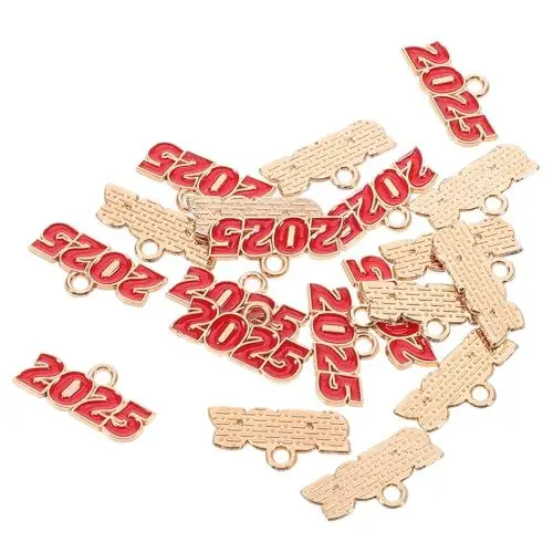 Produktbild: VILLFUL 20 Stück Anhänger Metallzahl Charms für Schmuckherstellung Langlebige Legierung Vielseitig für Armbänder und Schlüsselanhänger Kreative Gestaltung für Besondere Anlässe