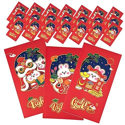Produktbild: VILLFUL 24St Jahr des Kaninchen-Glückspakets Papierwaren des neuen Jahres traditionelle rote umschläge chinese new year chinesisch selig chinesischer roter umschlag zum neuen jahr