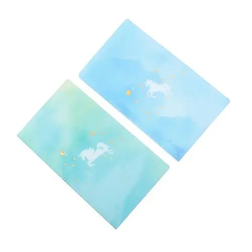 Produktbild: VILLFUL 2 Stk Einhorn-Kartenhalter Etui für Namenskartenhalter Visitenkartentasche Buch für Kreditkarteninhaber kreditkartenhalter credit card holder PP-Kartenhalter Visitenkartenetui Blue