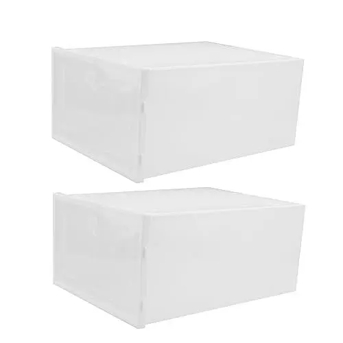 Produktbild: VILLFUL 2er Packung Stapelbare Schuhboxen Für Herrenschuhe Transparente Schuhbehälter Mit Abnehmbarer Verschluss Haushaltsaufbewahrungsboxen