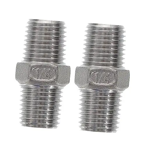 Produktbild: VILLFUL 2 Stück Edelstahl Verbindungsstecker Auf Stecker Schlauchadapter Wasserhahn Adapter Rohrverbinder Gartenschlauch Adapter Schlauchanschlüsse Wasser Adapter Schnellanschluss