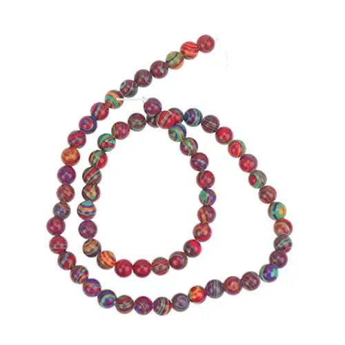 Produktbild: VILLFUL Lose Blumenperlen-set 48 Stück Runde Synthetische Perlen Perlen-sets Löcher Für Die Herstellung Von Armbändern Halsketten Und Ohrringen Größe 8 Mm Schmuckperlen