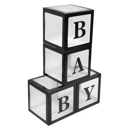 Produktbild: VILLFUL 4stücke Teiliges Transparente Ballonboxen Pvc Und Karton Für Geburtstagsfeiern Babypartys Und Dekoration Vielseitig Einsetzbar Für Kreative Arrangements Und Unvergessliche