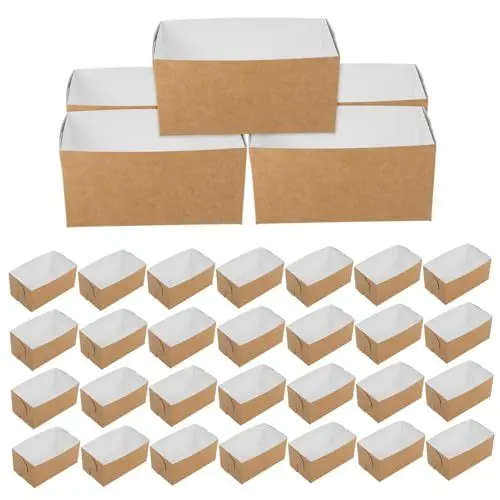Produktbild: VILLFUL 50stücke Papier Sandwich Verpackungsboxen Lebensmittelbehälter Für Sandwiches Und Frühstücksartikel Fettgeschlossene Sandwichboxen Für Unterwegs Party Favors