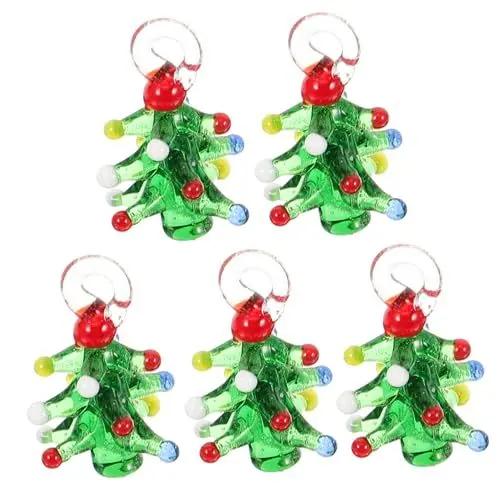 Produktbild: VILLFUL 5 Stück Weihnachtsanhänger DIY Weihnachtsanhänger Glas Kleine Schmuckanhänger Weihnachtsohrringanhänger