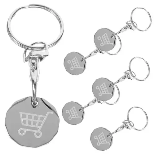 Produktbild: VILLFUL 6St Warenkorb-Token-Anhänger Trolley-Chip-Münzen-Schlüsselanhänger Münzhalter aus Einkaufswagen Schlüsselbund Token-Schlüsselanhänger Schlüsselanhängerringe runden