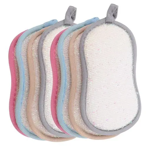 Produktbild: VILLFUL 8st Küchenschwammbürste Küchenreinigungsschwamm Spülschwamm Pad Duschbadewannenreiniger Plattenwaschschwamm Kratzfester Reinigungsschwamm Topfreinigungsschwamm Bambusfaser