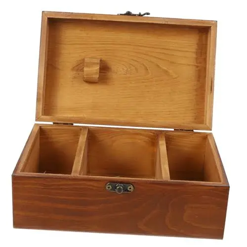 Produktbild: VILLFUL Nähset-box Große Aufbewahrungsbox Aus Massivem Kiefernholz Für Nähutensilien Nähkasten Stabil Und Pflegeleicht Heimdekoration