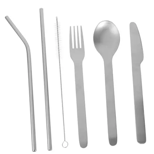 Produktbild: VILLFUL Edelstahl-lunch-ware-set Besteckkoffer Für Restaurant 6-teiliges Flugzeug-utensilien-set Löffel