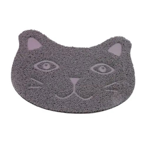 Produktbild: VILLFUL Katzenstreumatte In Katzengestalt Rutschfeste Katzenmatte Für Katzentoilette Pvc-matte Zum Schutz Vor Streu Und Urin