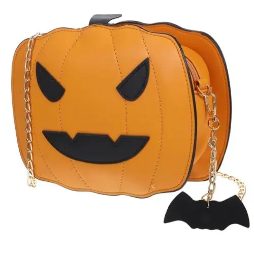 Produktbild: VILLFUL Halloween Kürbis Umhängetasche Kreative Crossbody Bag für Frauen und Mädchen Studenten Schultertasche mit Süßem Design und Praktischer Handhabung