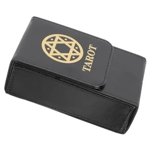 Produktbild: VILLFUL Tarot-kartenbehälter Aus Pu-leder Aufbewahrungsbox Für Tarot-karten Karten-organizer Mit Abdeckung Schützt Vor Feuchtigkeit