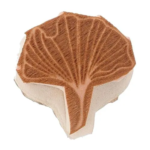Produktbild: VILLFUL Scrapbook-Stempel mit Ginkgoblatt- für Töpferton und Betondekoration.