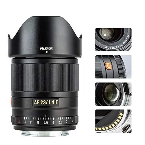 Produktbild: VILTROX 23mm F1.4 Weitwinkel große Blende APS-C Kamera Autofokus Objektive für Sony E Mount Camera Lenses große Blende kompatibel für Sony a7 a7C a7III a7RIII a7RIV a7RV a9 a6100