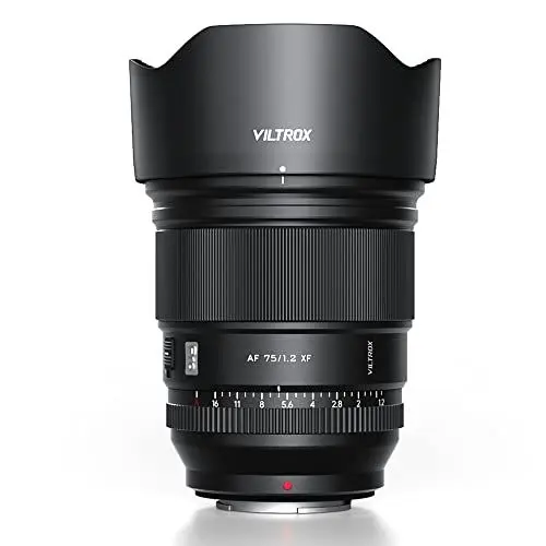 Produktbild: VILTROX 75mm f/1.2 F1.2 XF Autofokus Objektiv Fuji X Mount PRO Level APS-C Objektiv Kompatibel mit Fuji X-Mount Kameras X-T5 X-H2 X-H2S X-T30 II X-T4 X-A7 X- E3 X-E4 X-H1X-Pro2 X-T4 X-T10 X-T20