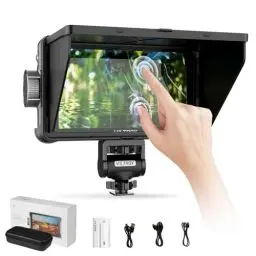 Produktbild: VILTROX DC-550 Kamera Field Monitor Touchscreen 1200Nit 5.5 Zoll 4K HDMI Camera Monitor mit Akku,Full HD 1920x1080 IPS,5.5 Inch 3D LUT mit Sonnenschutzhaube,Aufbewahrungstasche für Sony Canon Nikon