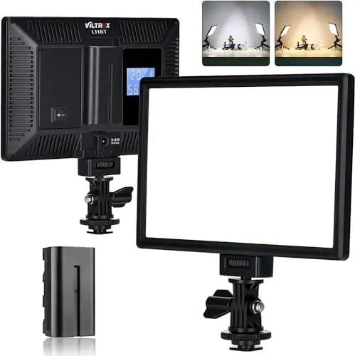 Produktbild: VILTROX L116T 5600K / 3300K LED Licht Panel Dimmbare Video Licht Kit für DSLR Kamera (mit Akku) Für YouTube-Videoaufnahmestudios