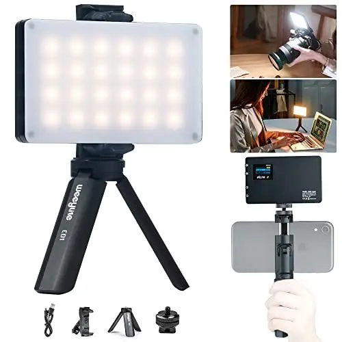 Produktbild: VILTROX RB08 LED-Videoleuchte, Mini-Taschen-Foto-Auflicht für DSLR-Kamera-Camcorder, CRI 95+ 2500–8500K zweifarbige dimmbare Flächenleuchten mit eingebautem Akku-LCD-Bildschirm