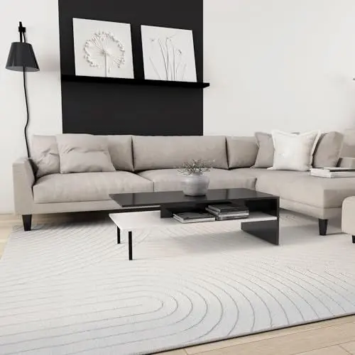 Produktbild: VIMODA Teppich Modern Wohnzimmer Kurzflor Läufer 3D Hoch&Tief Effekt Weich Pflegeleicht Muster, Maße:160x230 cm
